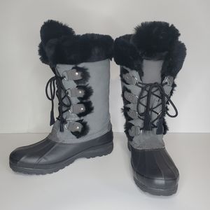 Khombu women's winter boots size 11 black and gray style 655536